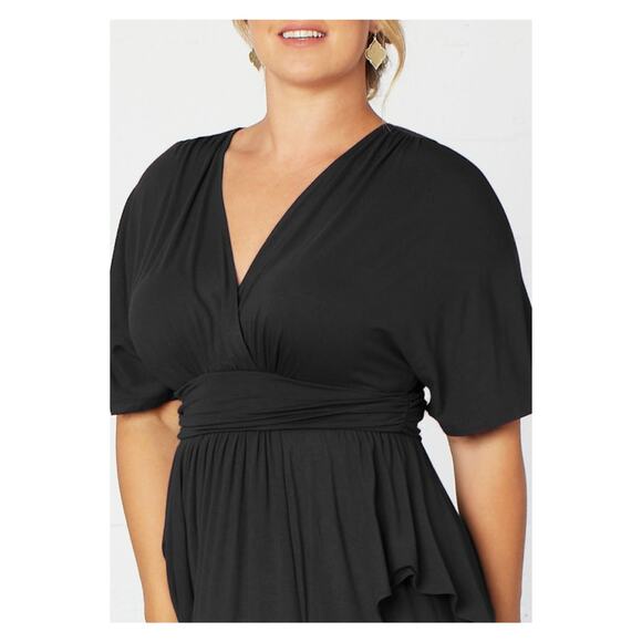 Kiyonna Black Indie Flair Knit Maxi Dress Sz 3X - Picture 4 of 16